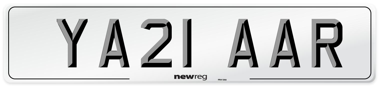 YA21 AAR Number Plate from New Reg